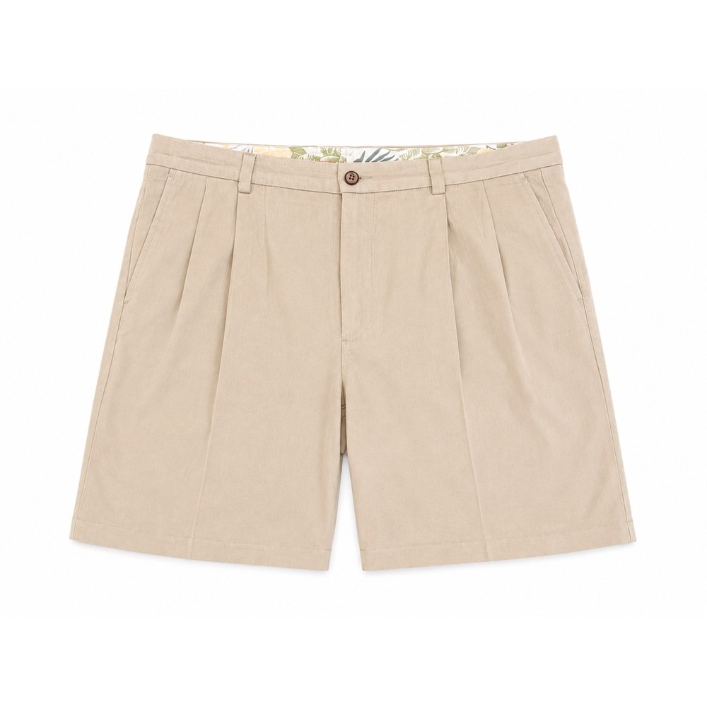 Tommy Bahama Men's Silk Blend‎ Pleated Chino Shorts Khaki Tan Size 34